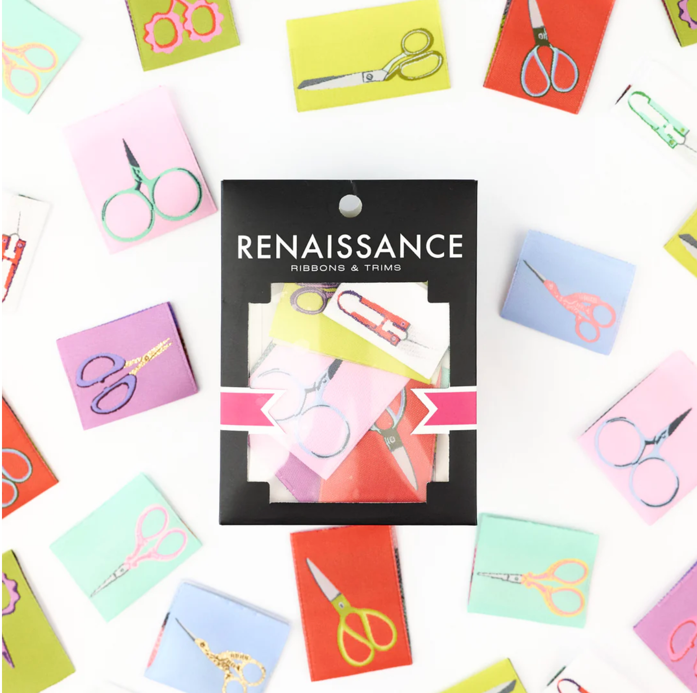 Label Snip Snip Snip Woven Labels | Renaissance Ribbons – Knot and Thread Design
