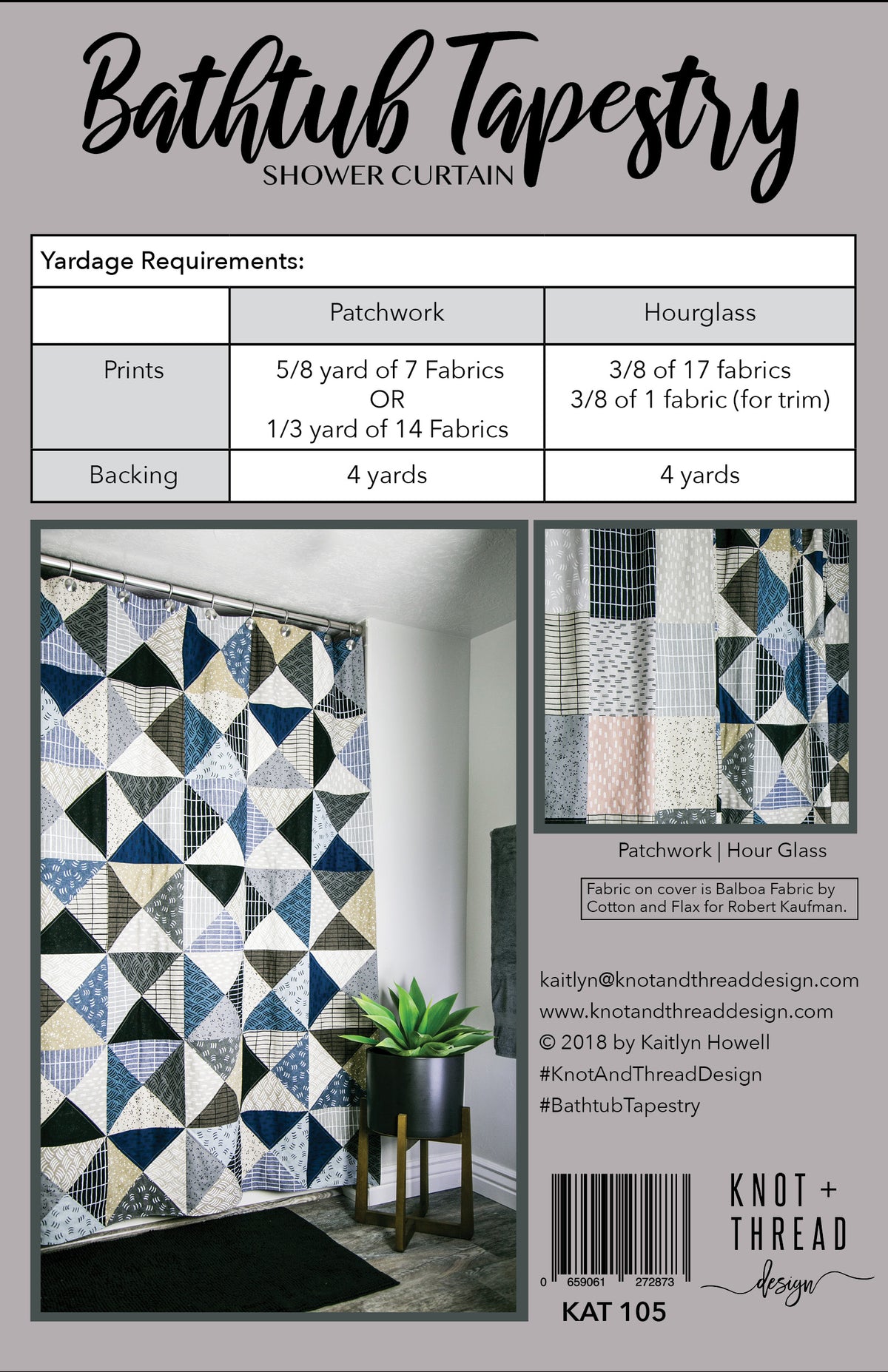 Tapestry Patterns.pdf Bathtub Tapestry Shower Curtain (PDF Pattern) – Knot and Thread Design